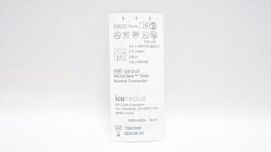 ICU Medical 12512-01 MicroClave Clear Neutral Connector